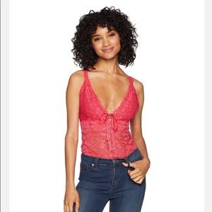 NWT FREE PEOPLE GAZEY EYES‎ LACE BODYSUIT, Flirty Romantic Feminine